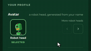 Auf Profil durch die Roboterköpfe blättern